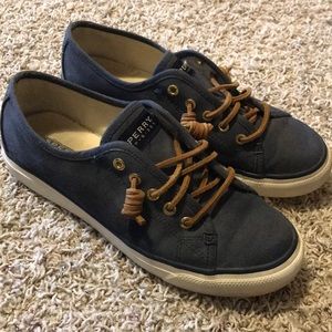Sperry Pier View Slip On Sneaker Navy Canvas 7